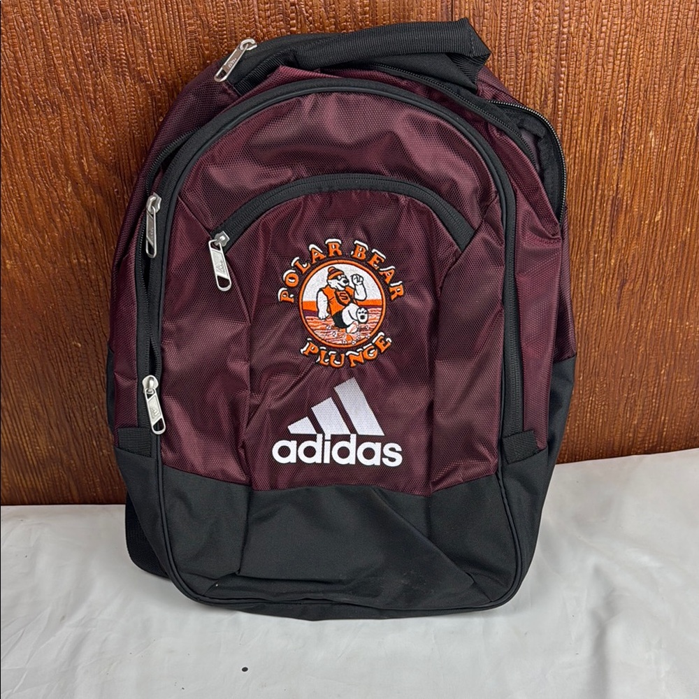 Adidas Maroon and Black Backpack polar bear plunge new